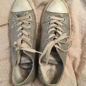 Silver Glitter Converse